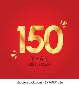 150 Year Anniversary Logo Vector Template Design Illustration