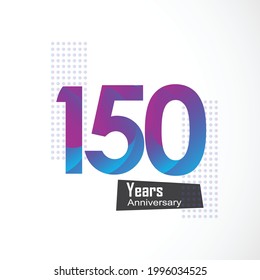 150 Year Anniversary Logo Vector Template Design Illustration