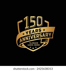 150 years anniversary celebration design template. 150th anniversary logo. Vector and illustration.