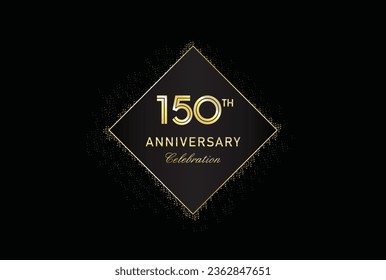 150 years anniversary celebration gold shape