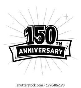 150 years anniversary celebration logo. 150th design template. Vector and illustration.