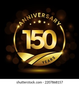 150 years anniversary, Anniversary celebration logo design. vector template illustration