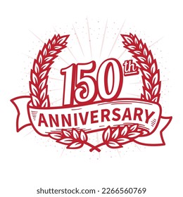 150 years anniversary celebration logotype. 150th anniversary logo. Vector and illustration.