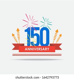 150 Years Anniversary Celebration Vector Template Design Illustration