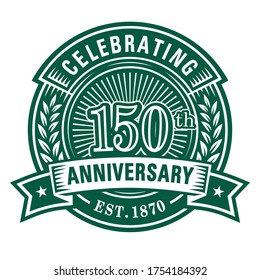 150 years anniversary celebrations design template. 150th logo. Vector and illustrations.