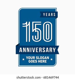 150 years anniversary design template. Vector and illustration.
