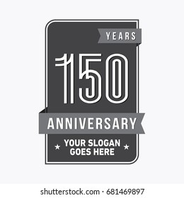 150 years anniversary design template. Vector and illustration.