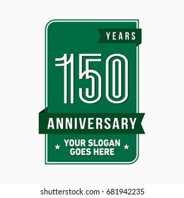 150 years anniversary design template. Vector and illustration.
