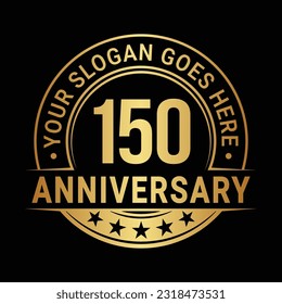 150 years anniversary logo design template. 150th anniversary celebrating logotype. Vector and illustration.