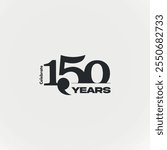 150 Years Anniversary Logo, Vector Template Design element for birthday, invitation, wedding, jubilee and greeting card illustration.