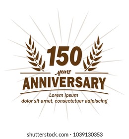 150 years anniversary logo. Vector and illustration.
