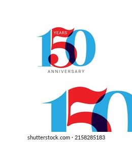 150 Years Anniversary Logo, Vector Template Design element for birthday, invitation, wedding, jubilee and greeting card illustration.