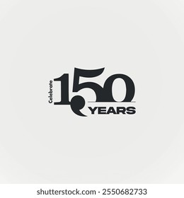 150 Years Anniversary Logo, Vector Template Design element for birthday, invitation, wedding, jubilee and greeting card illustration.