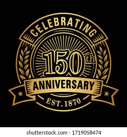 150 years of celebrations design template. 150th logo. Vector and illustrations.