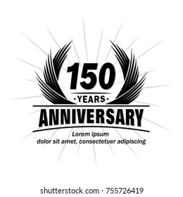 150 years design template. Anniversary vector and illustration template.