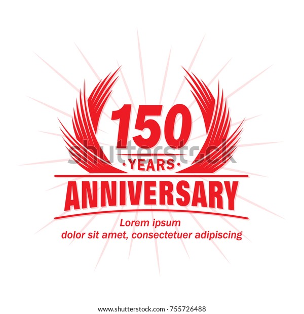 150 Years Design Template Anniversary Vector Stock Vector Royalty Free