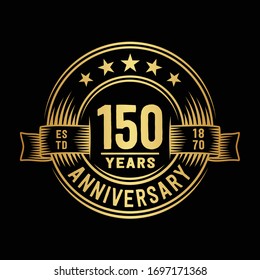 150 years logo design template. 150th anniversary vector and illustration.