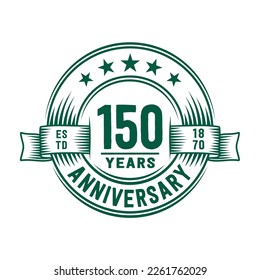 150 years logo design template. 150th anniversary vector and illustration