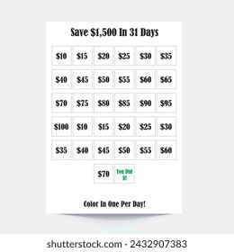 1500 Savings Tracker,savings Tracker,money goal tracker,savings goal tracker,money saving tracker, printable savings tracker,savings tracker printable,Savings Challange