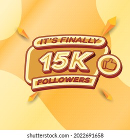 15000 Followers Square Banner Modern Look