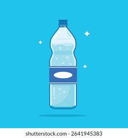 1500ml curved top plastic water bottle, healthy blue drinking water packed in a bottle, recyclable and easy to store liquid.