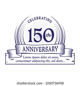 150th anniversary design template. Vector and illustration.