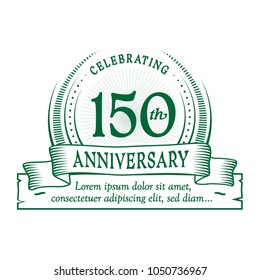 150th anniversary design template. Vector and illustration.