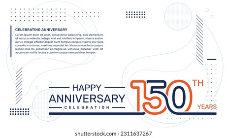 150th anniversary template design with abstract background, vector template