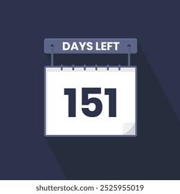 151 Dias Restantes na Contagem Regressiva para promoção de vendas. 151 dias restantes Banner de vendas promocional