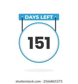 151 Days Left Countdown for sales promotion. 151 days left to go Promotional sales banner