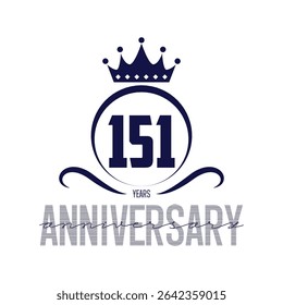 151 number design vector, graphic t shirt, 151 years anniversary celebration logotype colorful line, 151th birthday logo, Banner template, logo number elements for invitation card, poster, t-shirt.