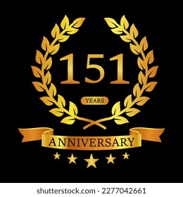 151 th Anniversary logo template illustration. suitable for you