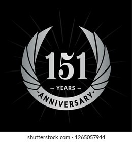 151 years anniversary. Elegant anniversary design. 151 years logo.