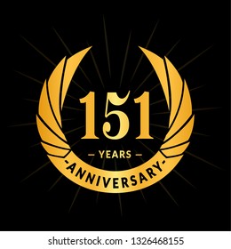 151 years anniversary. Elegant anniversary design. 151 years logo.