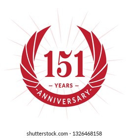 151 years anniversary. Elegant anniversary design. 151 years logo.