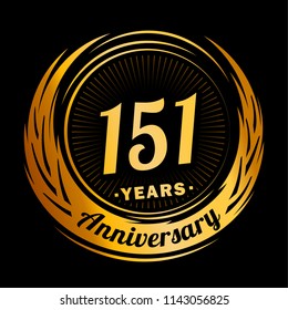 151 years anniversary. Anniversary logo design. 151 years logo.