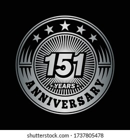 151 years anniversary. Anniversary logo design. Vector and illustration.