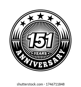 151 years anniversary. Anniversary logo design. Vector and illustration.