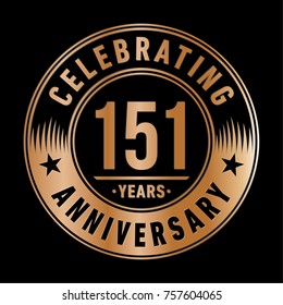 151 years anniversary logo template. Vector and illustration.