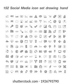 152 Social Media  icon set vector