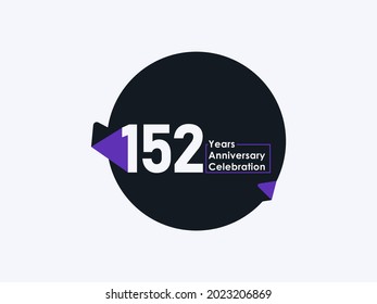 152 Years Anniversary Celebration badge with banner image isolated on white background