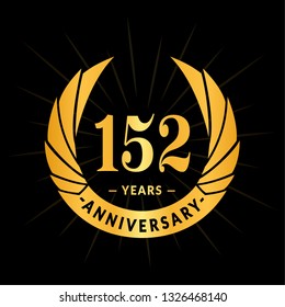 152 years anniversary. Elegant anniversary design. 152 years logo.