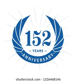 152 years anniversary. Elegant anniversary design. 152 years logo.