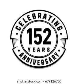 152 years anniversary logo template. Vector and illustration.