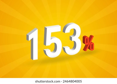 153% discount 3D text for sells and promotion.