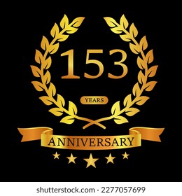 153 th Anniversary logo template illustration. suitable for you