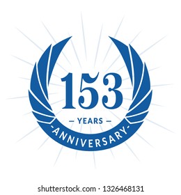 153 years anniversary. Elegant anniversary design. 153 years logo.