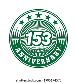 153 years anniversary. Anniversary logo design. Vector and illustration.