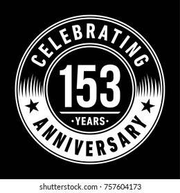 153 years anniversary logo template. Vector and illustration.