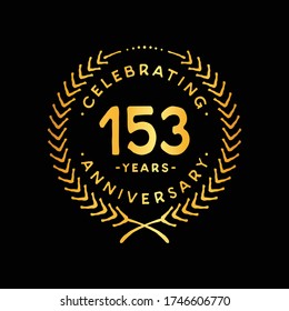 153 years design template. 153rd logo. Vector and illustration.